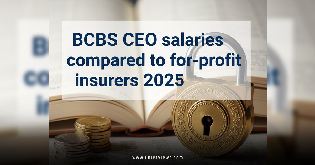 bcbs ceo salaries compared to for-profit insurers 2025